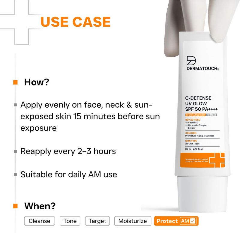 Dermatouch SPF 50 PA++++ UV GLOW Fluid Sunscreen - Image 4