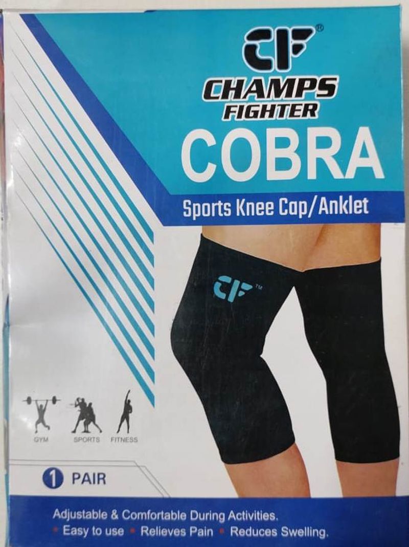 CF CHAMPS FIGHTER COBRA Sports Knee Cap, Black, Free Size - Image 5