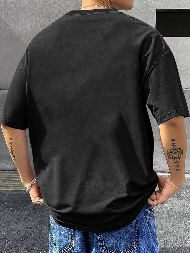 TripBroz Men Black Cotton Blend T-Shirt - Image 3