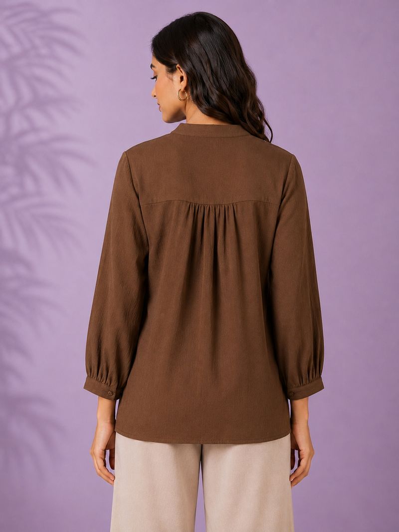 Kasendra Women Brown Solid Top - Image 4