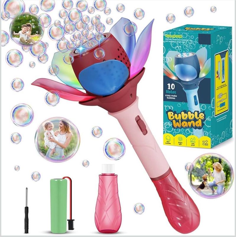 Xcillince Automatic Bubble Wand Gun with LED Lights - Image 2
