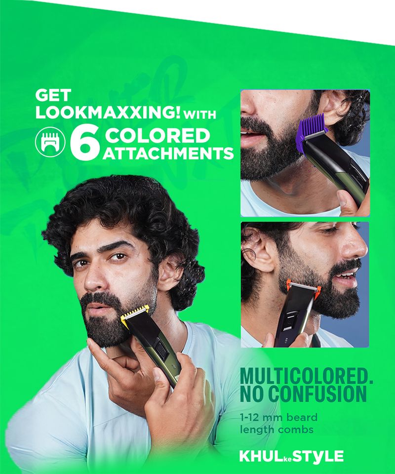 BOMBAY SHAVING COMPANY POWER PLAY NXT BEARD TRIMMER Trimmer 90 min Runtime 6 Length Settings (Multicolor) - Image 4
