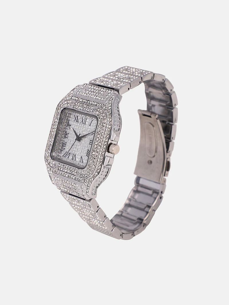 classicbusiness Stainless Steel Diamond Crystal Silver Chain - Image 5