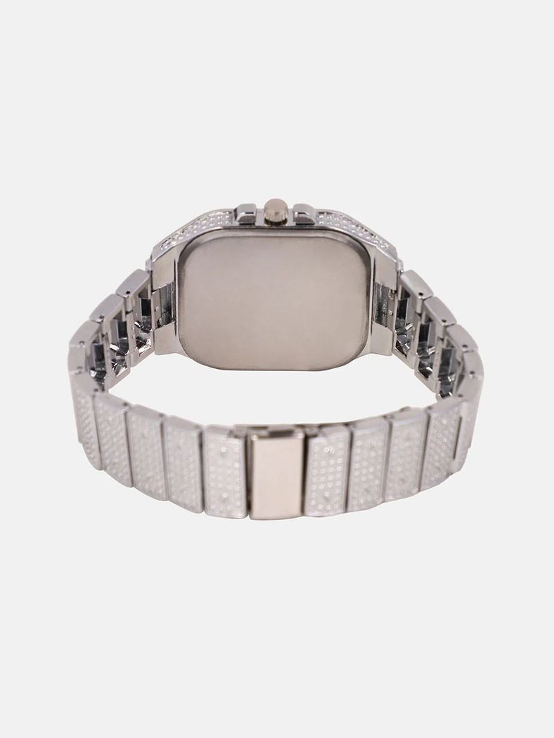 classicbusiness Stainless Steel Diamond Crystal Silver Chain - Image 4