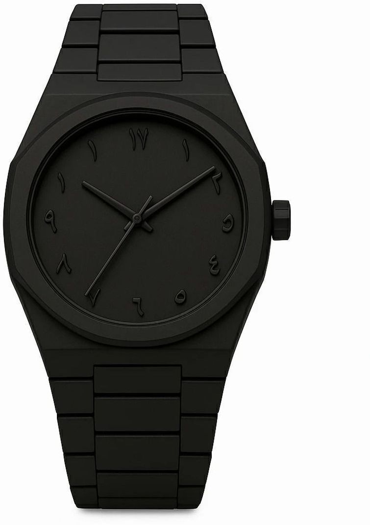 TimePiece Black Arabic Dial Watch - Image 2