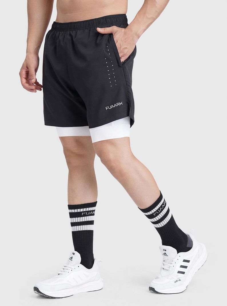 FuaarK Men Black Running Shorts - Image 2