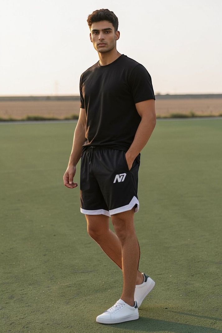 N7wear Pack of 2 Men Black, White Sports Shorts - Image 6