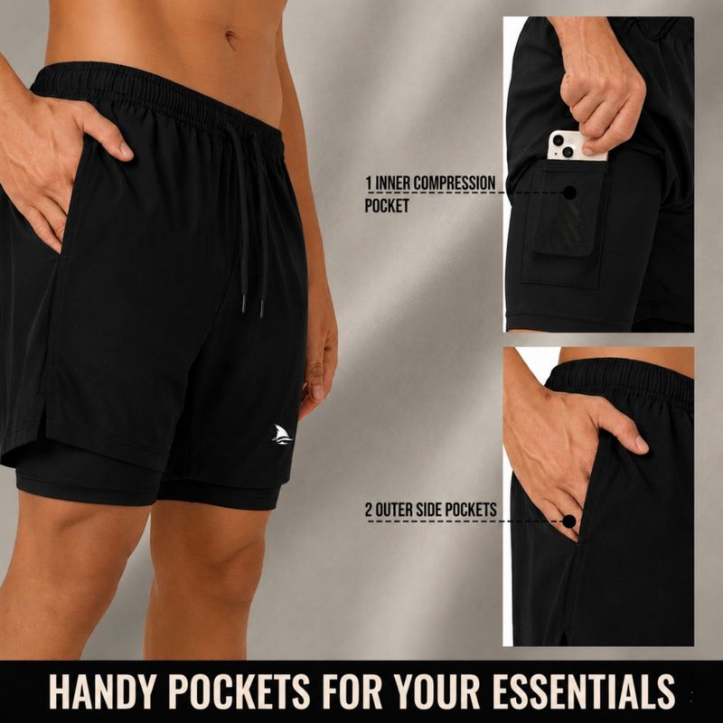 Printed Men Black Compression Shorts, Cycling Shorts, Gym Shorts, Running Shorts, Sports Shorts - Image 6