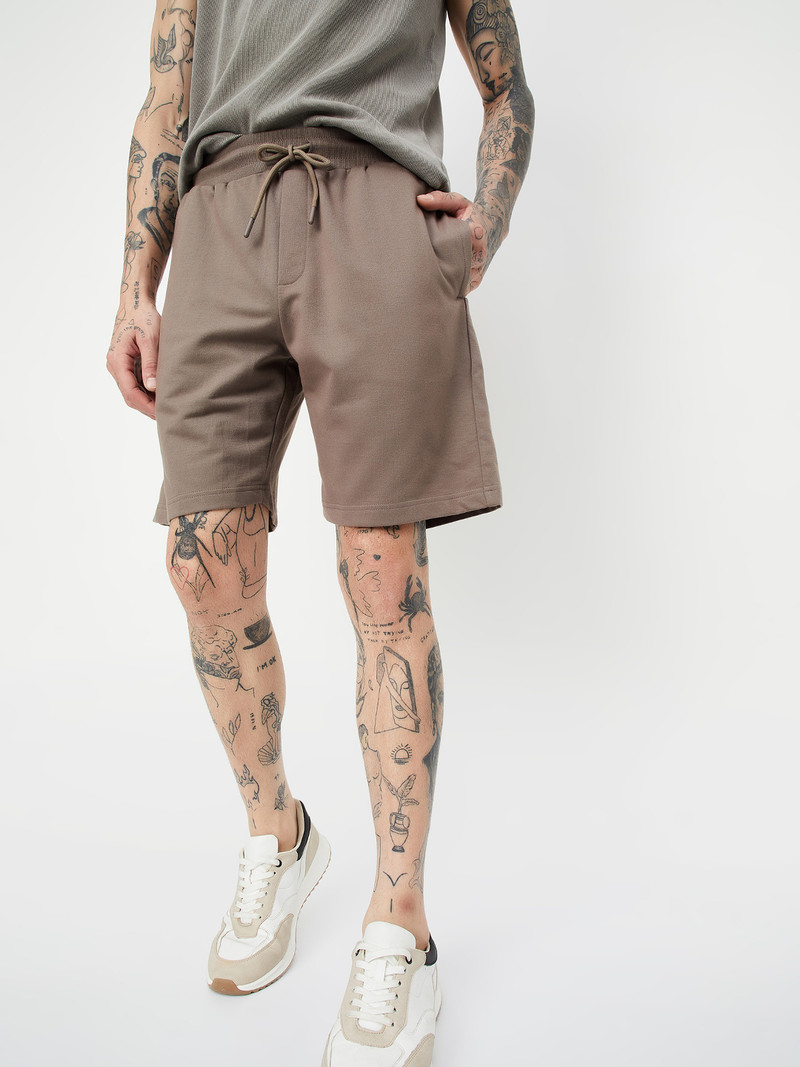 maxMAX Solid Men Beige Basic Shorts
