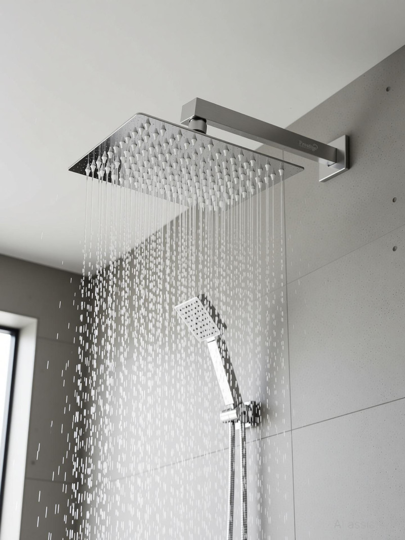 Prestige 6"x6" Stainless Steel Ultra Slim 15inch Arm (Pack of - 1) Shower Head