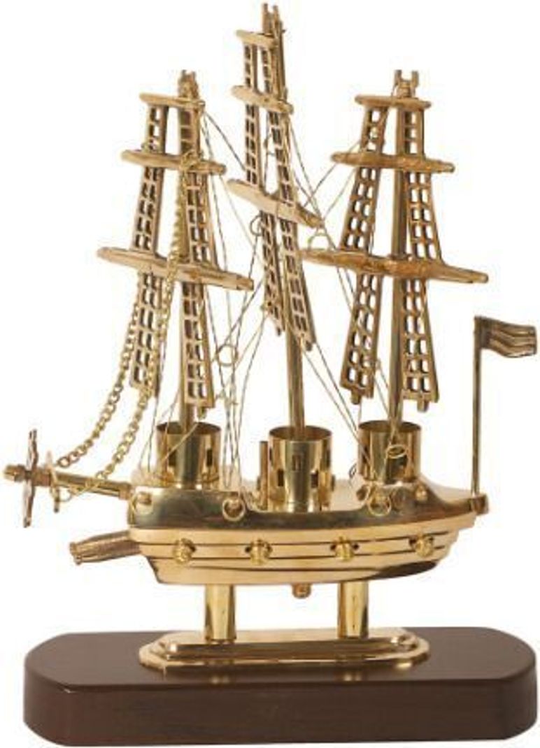 NestoriaLiving Vintage Brass Sailing Ship Model - Image 5