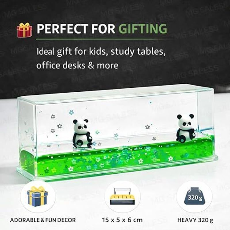 MSVTRADESS Cute Panda Liquid Wave Paperweight - Image 3