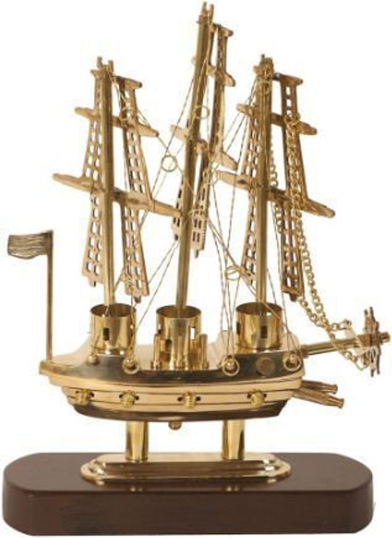 NestoriaLiving Vintage Brass Sailing Ship Model - Image 3