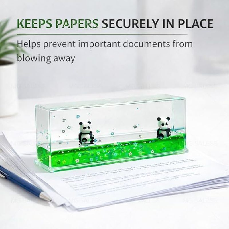 MSVTRADESS Cute Panda Liquid Wave Paperweight - Image 6