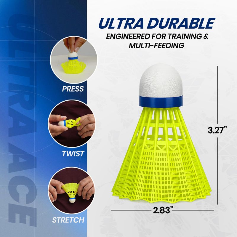 Jaspo Ultra Ace Nylon Badminton Shuttlecock Green - Image 4