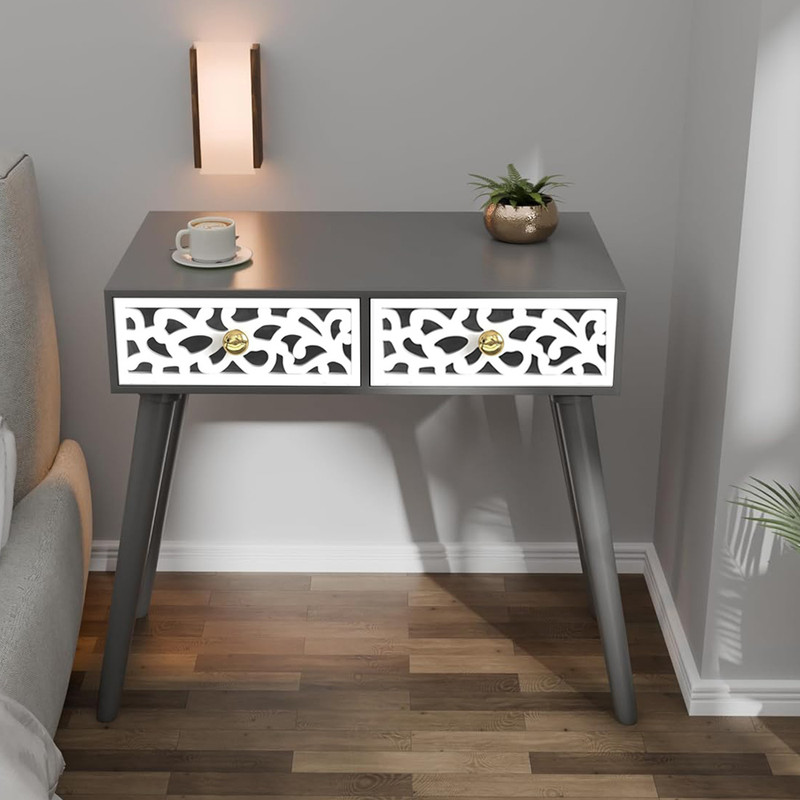 Device Bas with BROWN ART SHOPPEE End Table, Drawer for Bedroom,Side Table with Drawer for Bedroom,Living Room Engineered Wood Bedside Table Finish Co