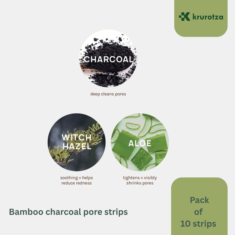 krurotza Charcoal Blackhead Remover Nose Strips (10g) - Image 3
