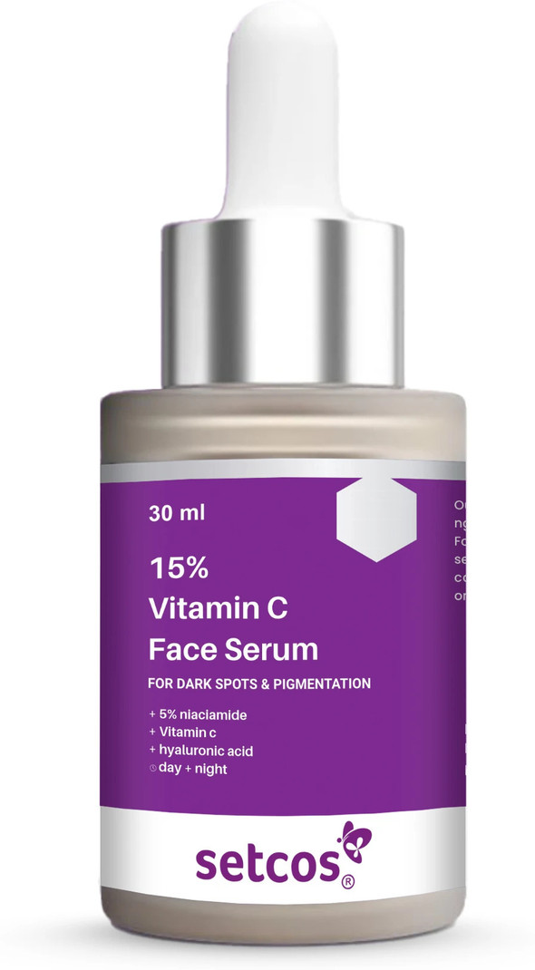 setcos 10 vitamin c face serum skin radiance 5 niacinamide hyaluronic acid 30 ml