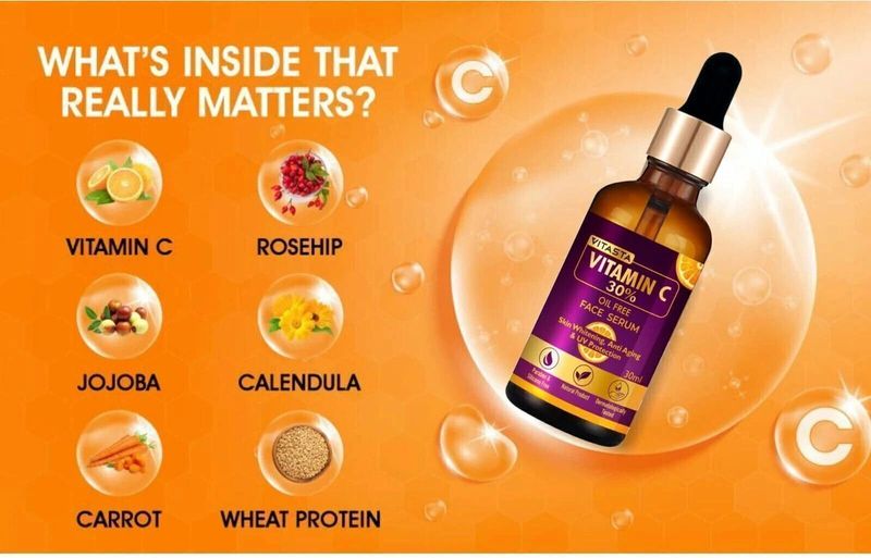 VITASTA 30% Vitamin-C Face Serum for Skin Brightening (30 ml) - Image 4