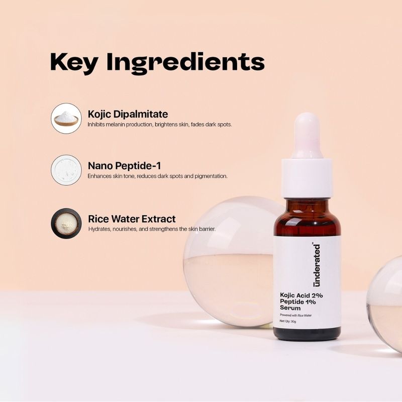 UNDERATED Kojic Acid 2% + Peptide 1% Serum 30g - Image 5