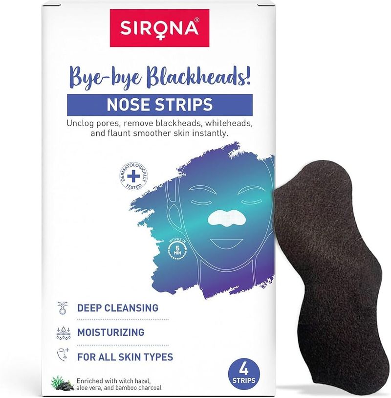 SIRONA Blackhead Remover Bamboo Charcoal Nose Strips for Women - Pack of 4 (8 g) - Image 2