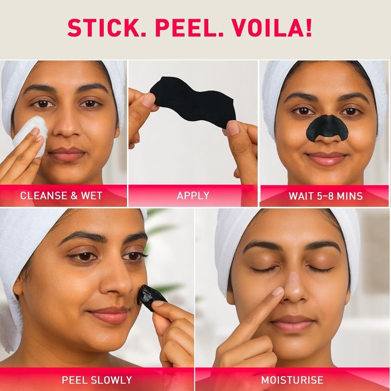 SIRONA Blackhead Remover Bamboo Charcoal Nose Strips for Women - Pack of 4 (8 g) - Image 6