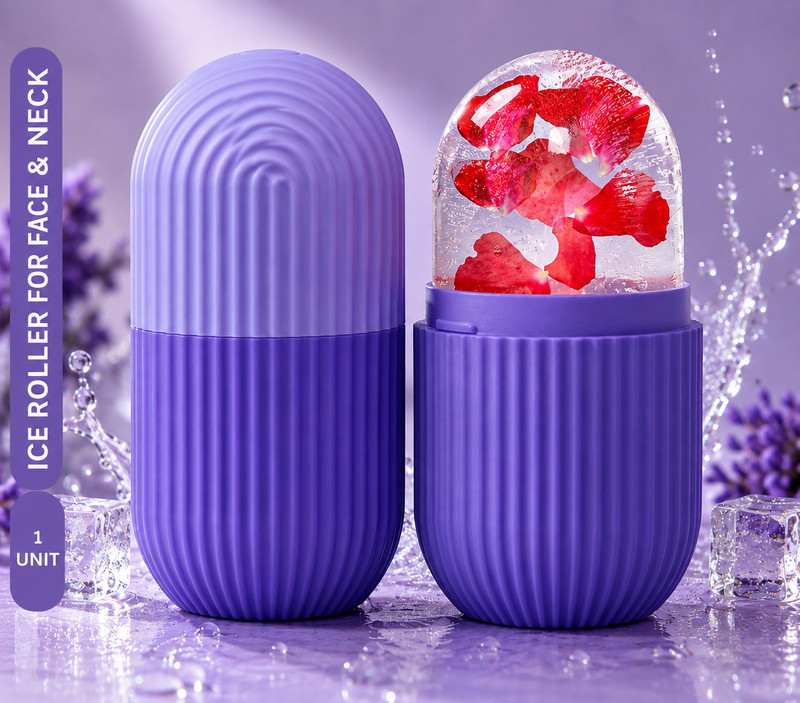 Triffy Reusable Facial Ice Mold Roller for Glowing Skin and Puffiness Relief