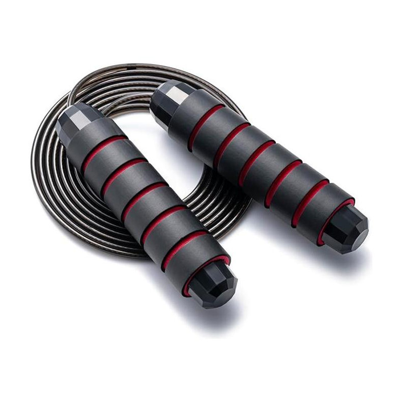 Fitness Scout Adjustable Steel Jump Rope Workout with Foam Handles for Fitness, Home Exercise Ball Bearing Skipping Rope (Red, Length: 280 cm)