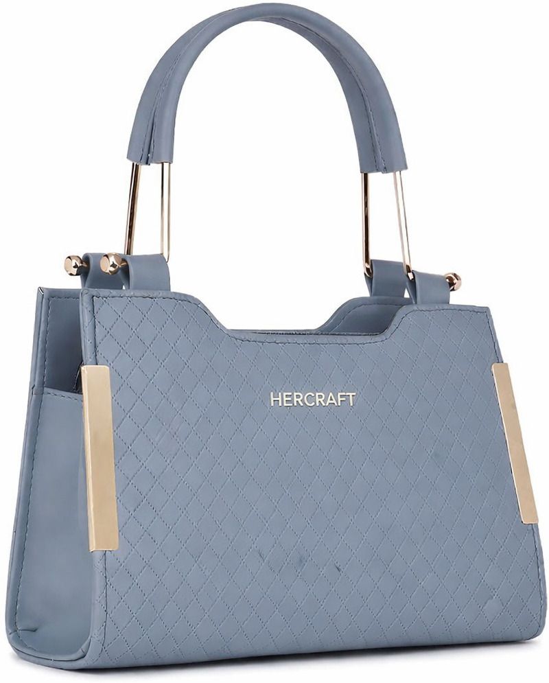 Hercraft Grey Women Quilted Sling Bag with Metal Handle - Image 6