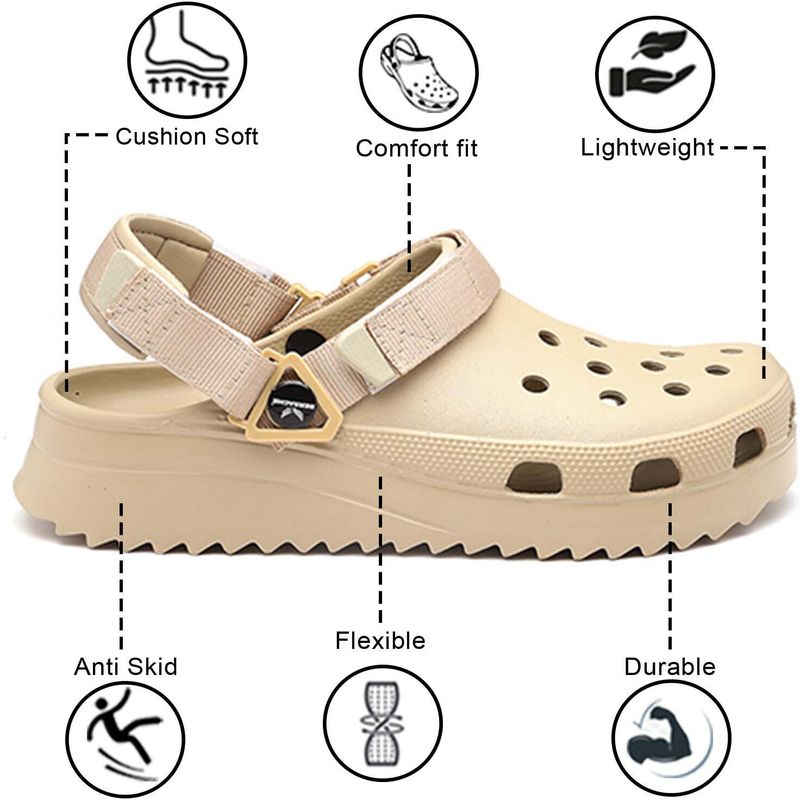 BERSACHE Men Clogs Sandal (Beige , 11) - Image 5