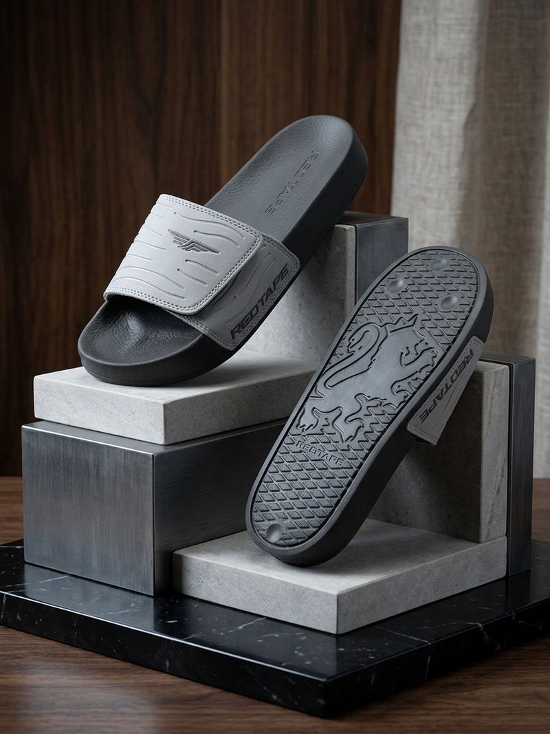 RED TAPE Men Slides Grey Size 11 - Image 7