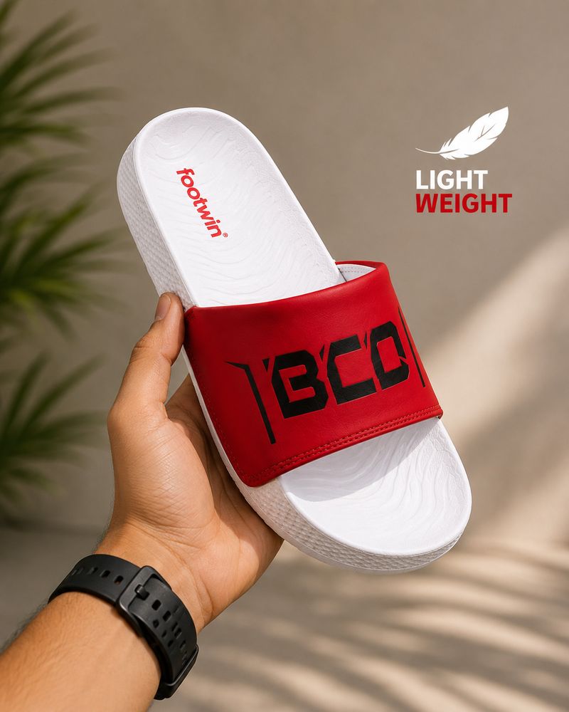 Footwin Men Slides (Red, Size 9) - Image 6