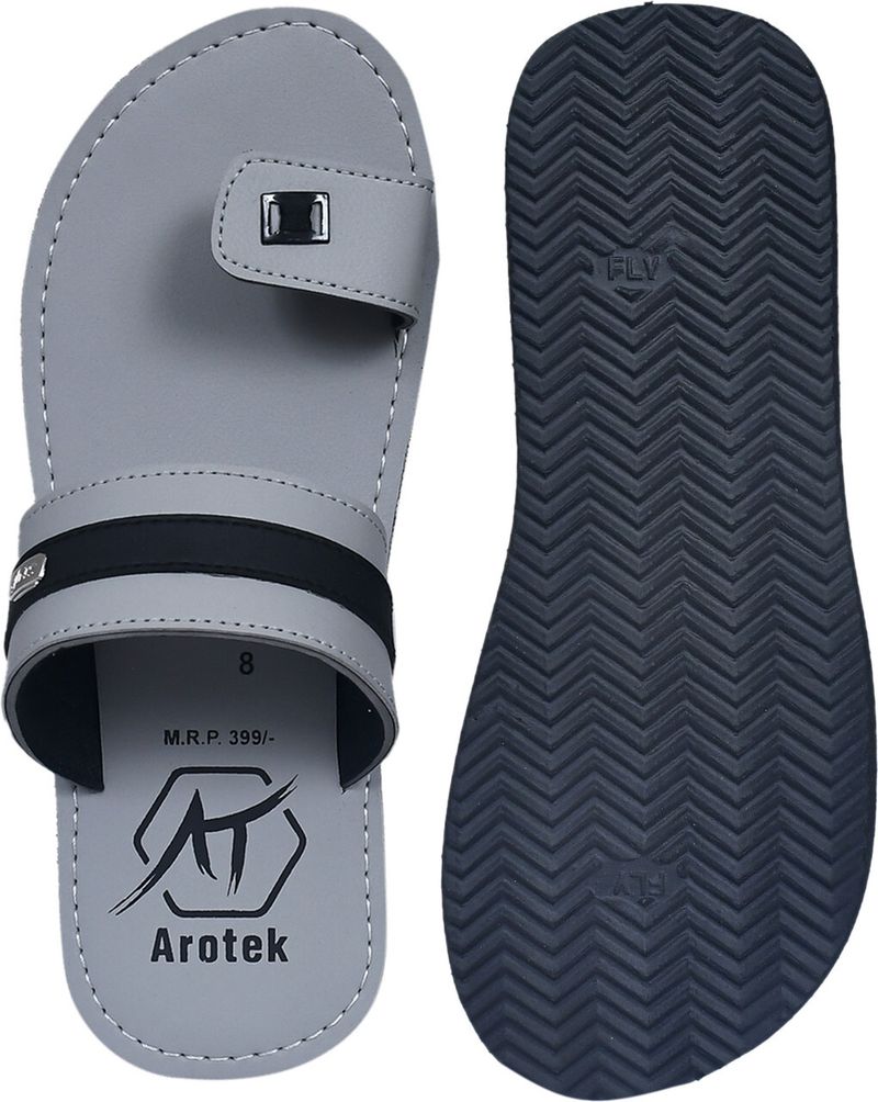 AROTEK Men Grey Flip Flops 7 - Image 3