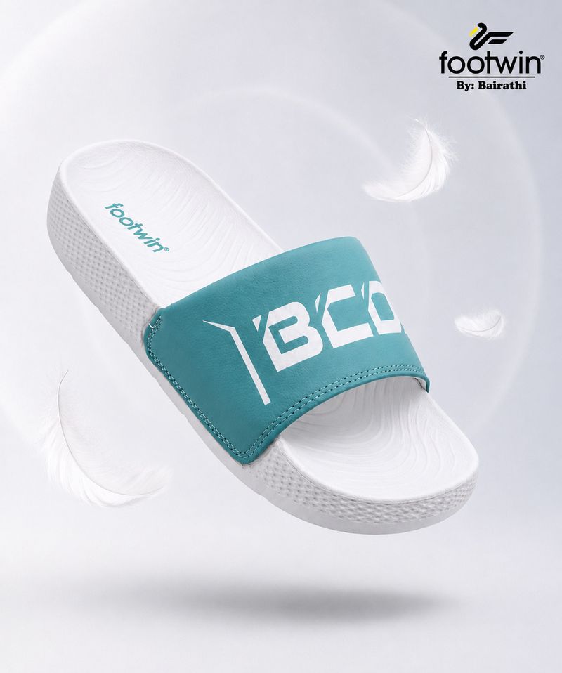 Footwin Men Slides (Green, Size 7) - Image 4