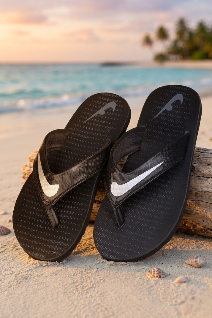 Stunt Men Flip Flops (Black, Size 6) - Image 2