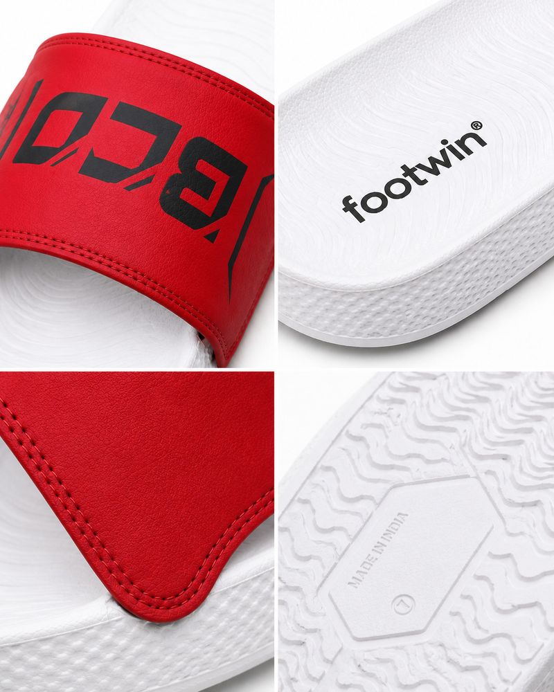 Footwin Men Slides (Red, Size 9) - Image 5