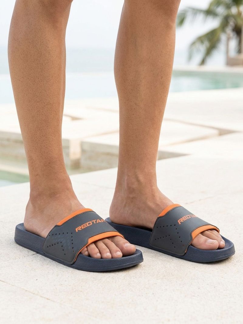 Red Tape Men Slides (Grey, Size 8) - Image 3