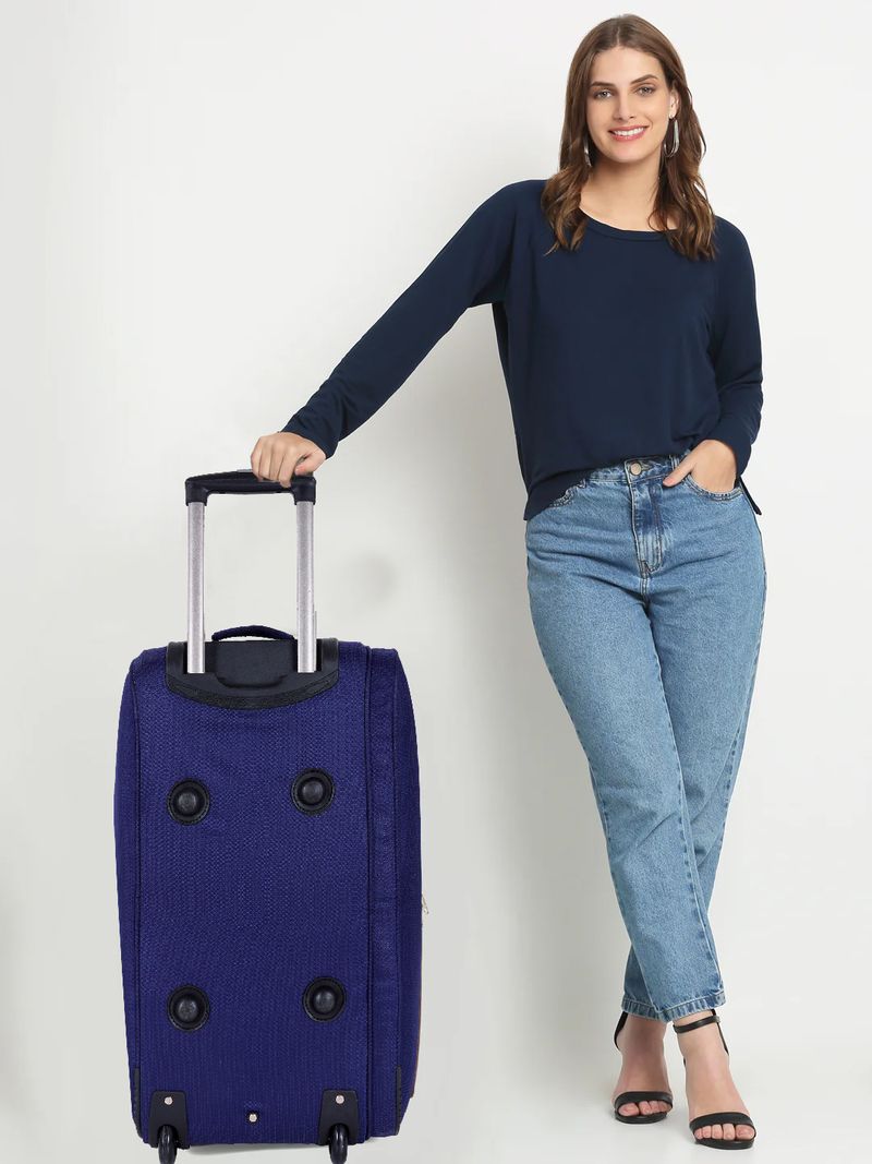 Frontsy Premium Stylish Trolley Duffel Bag Blue Large - Image 2