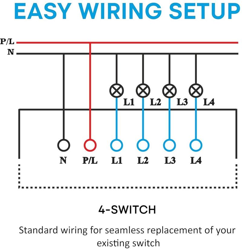 Smartlife 4 Gang Touch Smart Switch - Image 6
