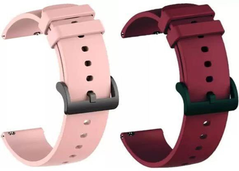 Cheetah 22MM Pack of 2 Smart Watch Belt with Black Buckle for Noise ColorFit Pro,3/4/max,Amazfit GTR 3 Pro Smart Watch Strap(Pink, Brown) deal from flipkart