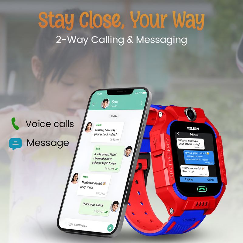 Melbon Kids Smartwatch HD Voice Call, LBS Tracker - Image 4
