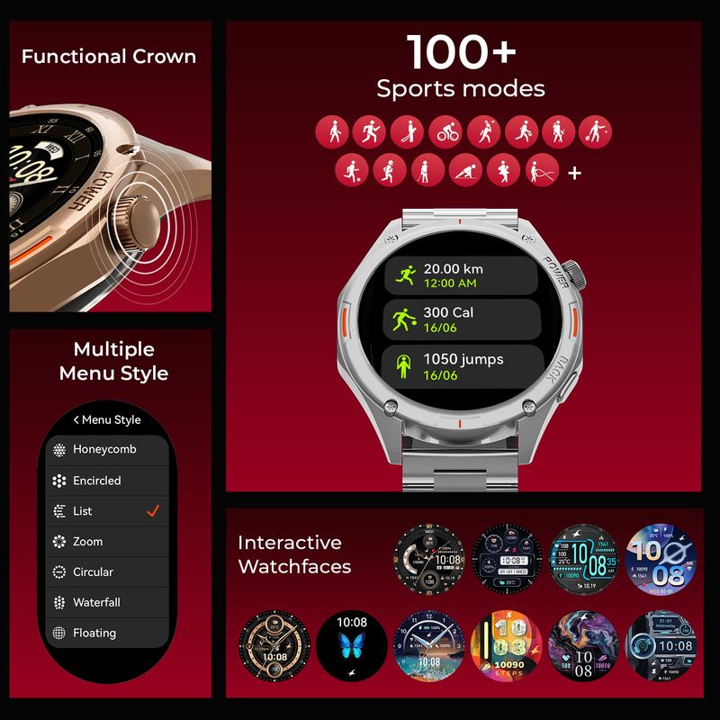 Fastrack Marvellous FX1 Smartwatch, Black Strap - Image 6