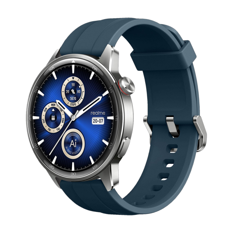 realme Watch S2, 1.43" AMOLED Display, Super AI Engine & upto 20 days battery Smartwatch (Blue Strap, One Size)