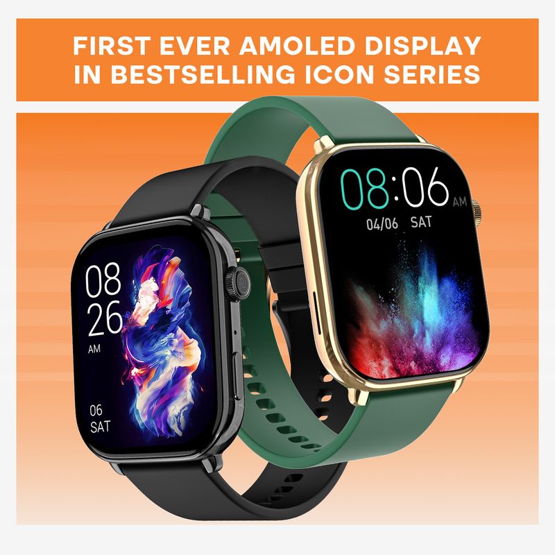 Noise Icon 4 with Stunning 1.96'' Display, Metallic Finish, BT Calling Smartwatch (Forest Green Strap, Regular) - Image 3