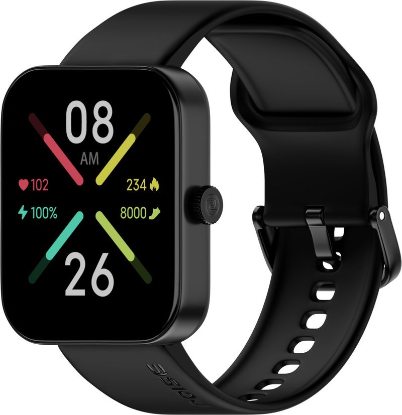 Noise ColorFit Caliber 2 with 1.83'' Display, Upto 12 Day Battery, 60 Sports Mode Smartwatch (Black Strap, Regular) - Image 2