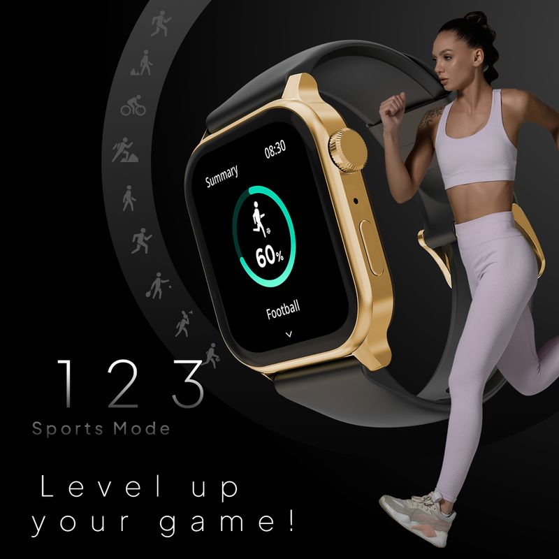 Fire-Boltt Rise Bluetooth Calling Smartwatch 47mm, Golden Strap - Image 6