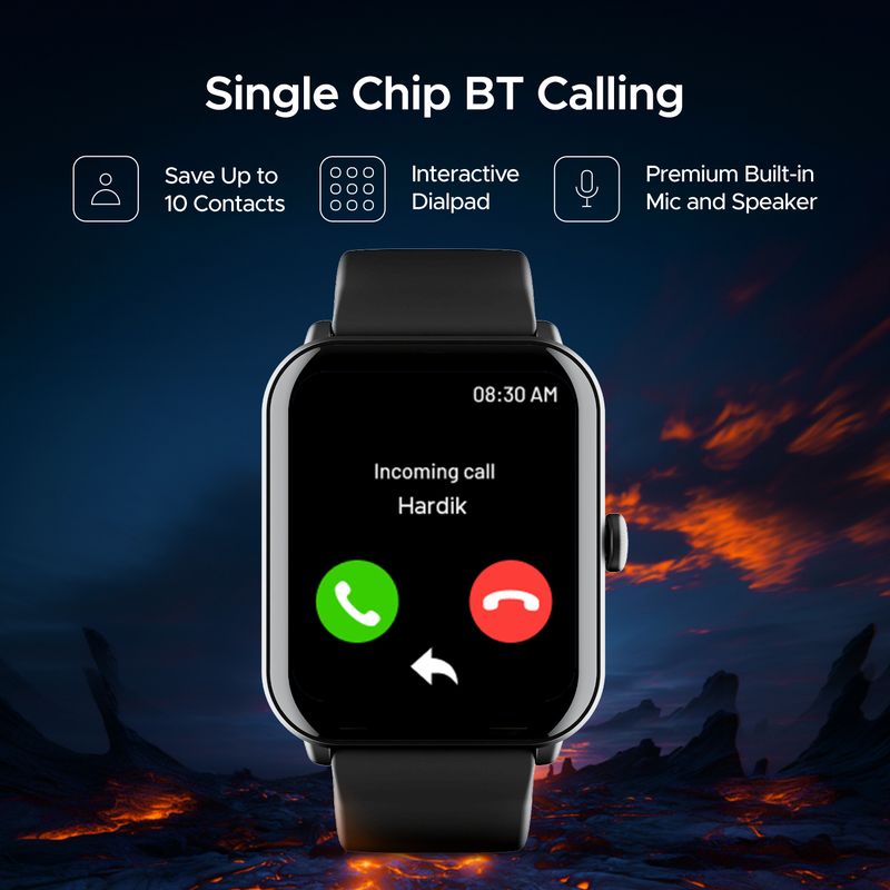 boAt Wave Fury Smartwatch, Active Black Strap - Image 5