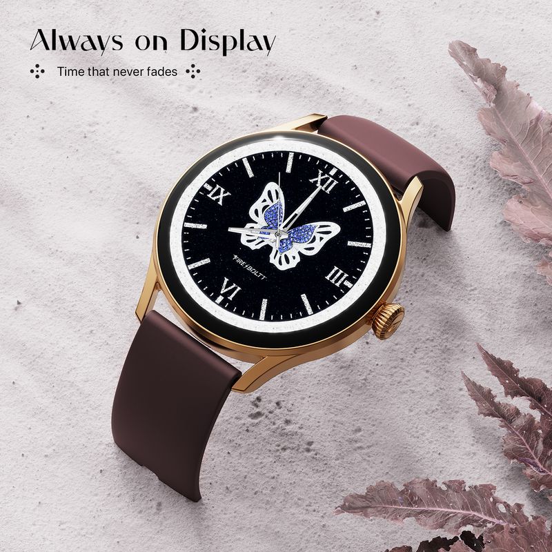 Fire-Boltt Glitz 1.19" AMOLED Smartwatch, Mocha Brown - Image 6