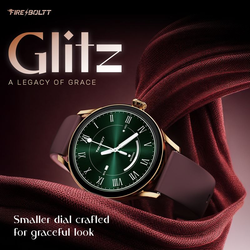 Fire-Boltt Glitz 1.19" AMOLED Smartwatch, Mocha Brown - Image 3