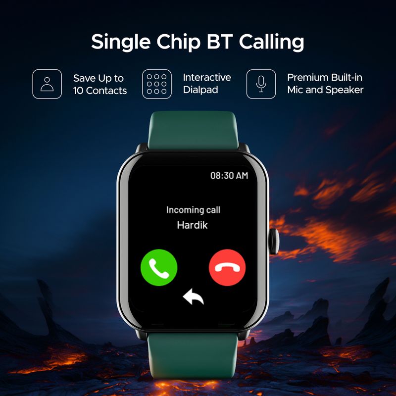boAt Wave Fury Smartwatch, Green Strap, Free Size - Image 5